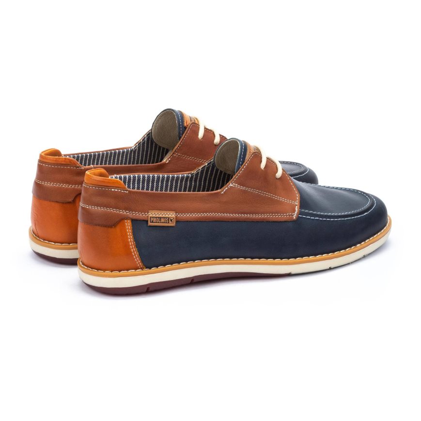 Men's Pikolinos JUCAR Boat Shoes Blue / Brown | NZ A082597